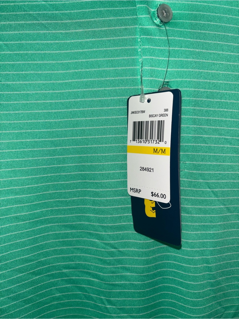 NWT Men's Jack Nicklaus Green Short-Sleeve Polo Shirt - Performance Stripe! - Picture 3 of 6
